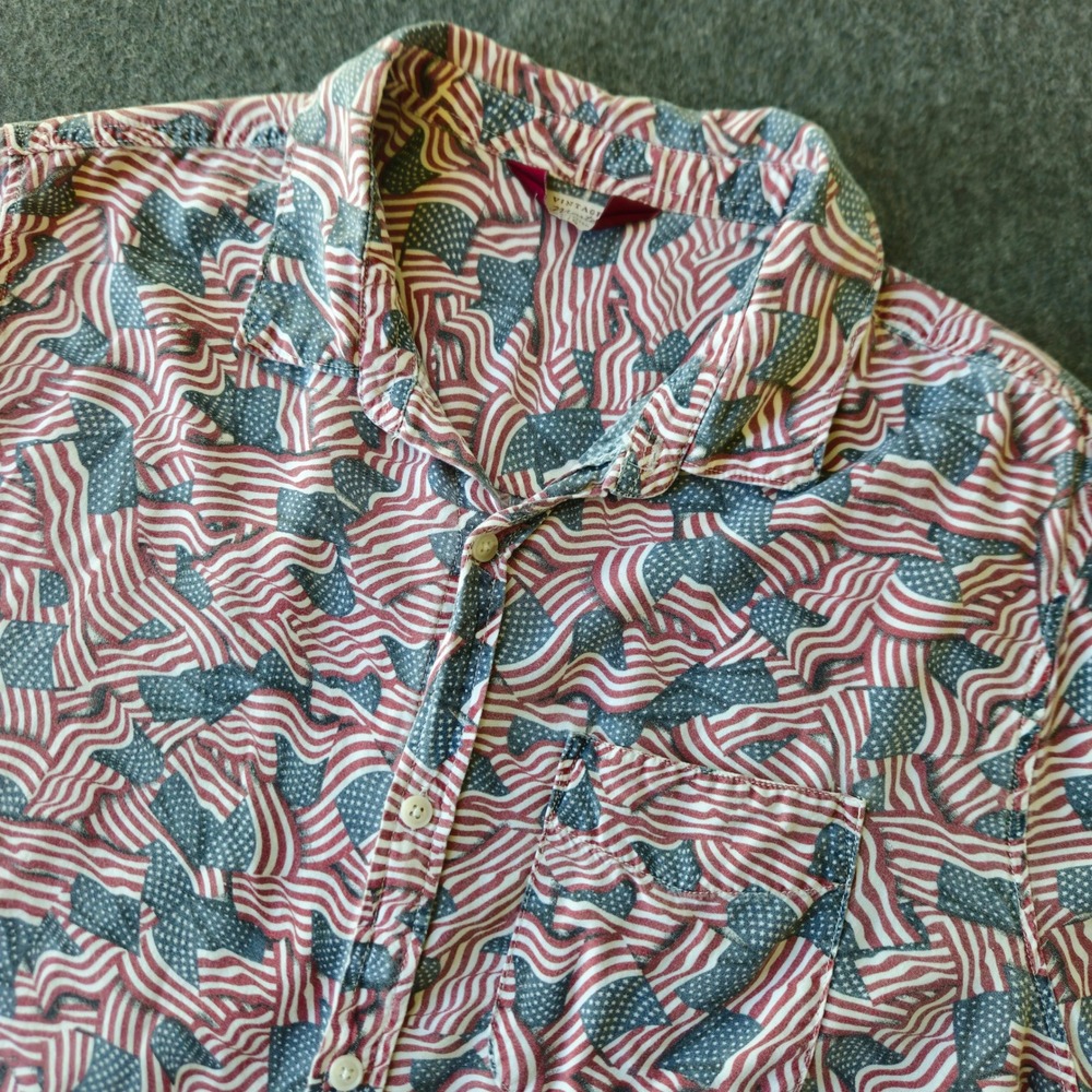 Cotton On Vintage Re-Mastered Size Large American Flag Shirt July Fourth Travel